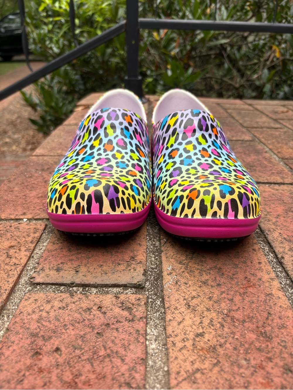 Lisa Frank CROCS Rainbow Leopard Print Mules - Picture 2 of 8